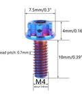 Set Of 4 Titanium Torx Head Flange Bolts M4 10mm 15mm 20mm Burnt Blue For Motorcycle And Bicycle Ultra Lightweight High Strength Hardware