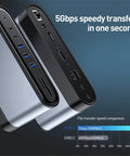 Slick 16 In 1 Usb C Hub Docking Station featuring multiple ports including HDMI, USB 3.0, and fast charging capabilities.
