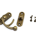 Bronze Mini Swing Arm Clasp Set For Suitcases, Jewelry Boxes, And Toolboxes, Vintage Toggle Hasp Hook with screws, 42x37mm, zinc alloy