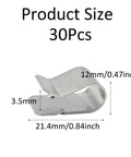 30Pcs Stainless Steel Spring U Clips 304 Rust Resistant Built Tough Heavy Duty Fasteners 21.4mm x 12mm x 3.5mm silver
