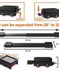 Heavy Duty Appliance Rollers Extendable From 20 To 32 Inches For Easy Move Of Washing Machines Dryers Refrigerators And Big Furniture size details