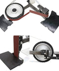 Close-up of Tough As Nails Belt Sander And Knife Grinder showing adjustable base and copper motor setup.