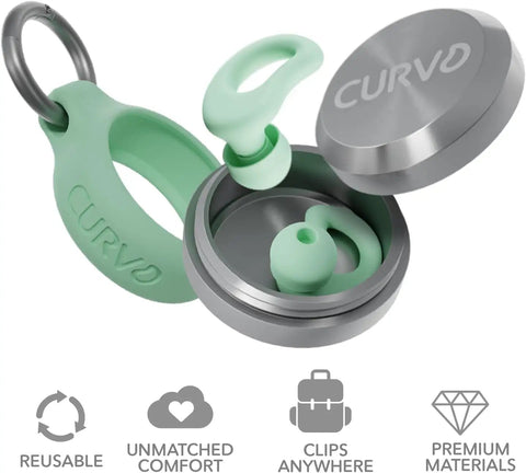 Game Changing Noise Blocking Earplugs Rated 28dB SNR Straight Up Comfy Reusable Silicone Earplug For Deep Sleep Road Noise Quieting Travel Focus Aid And Cool Mint Color