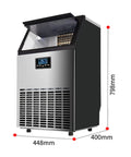 No Fuss Countertop Ice Maker Machine With Fast Freezing Self Cleaning Build And Ultra Quiet Operation For Bars Restaurants Homes Or Offices, sleek silver design, compact size, user-friendly interface.