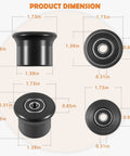 Dimensions of Six Pack Sliding Seat Bracket Rollers Kit for Home Gym Replacement Wheels