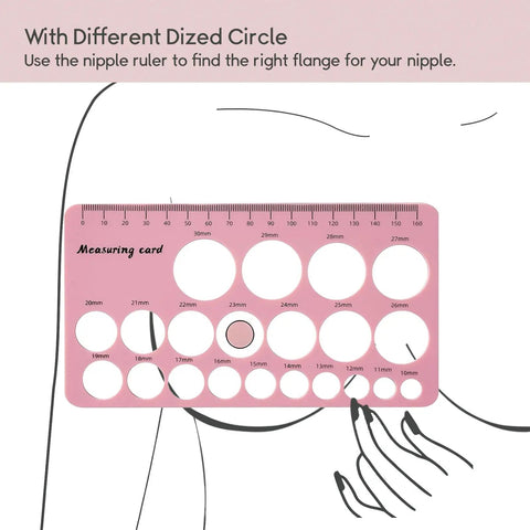 Soft Silicone Nipple Ruler And Flange Size Gauge for Breast Pump quick nipple measurements with different sized circles