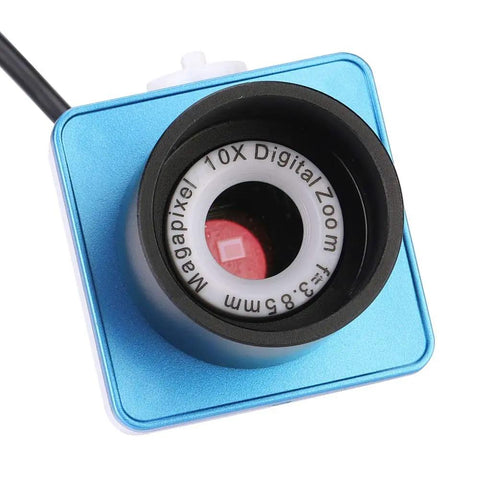 Close-up of 1.25 Inch USB Eyepiece Camera for telescopes, digital zoom lens detail, real-time view on laptop capture.