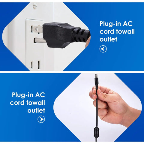 48V 1.25A 60W Power Supply Adapter For PoE Gear, Compatible With ProSafe GS108PE Switches And PoE Injectors, 100V-240V Input, DC 48V 1.25A Output, 5.5mm x 2.5mm Or 5.5mm x 2.1mm Plug power cord and DC barrel connector