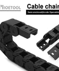 15x15mm Semi Enclosed Drag Chain Cable Carrier For CNC Machines - Black Plastic, 1 Meter Length, Inner Side Openable