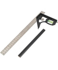 12 Inch Heavy Duty All In One Combo Square With Degree Markings Scriber And Level Spring Loaded Bolt For Carpentry Woodworking And Metalworking