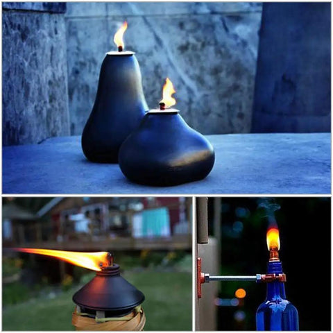 Fiberglass Tiki Wick Replacement 12 Pack For Outdoor Patio Lighting and Garden Torches in bamboo and wine bottle torches