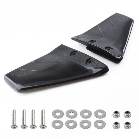 Hydrofoil Stabilizer Kit For Outboard And Stern Drive Boats 4HP To 50HP with black ABS hydrofoils and mounting hardware.