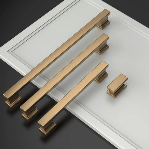 10 Pack 9 Inch Champagne Bronze Cabinet Handles Brushed Brass Kitchen Cabinet Pulls For Cupboards And Drawers 228mm Hole Centers
