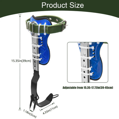 Pro Grade Tree Climbing Spikes With Adjustable Climbing Belt Ergonomic Design And Cushioned Foot Straps product size chart