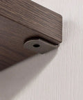 Gun Metal Color L Shaped Shelf Pins One Quarter Inch Diameter For Kitchen Cabinets Closets And Bookcases Twenty Pack Heavy Duty All Metal Durable Shelf Support Pegs Built To Last And Anti Corrosion shown supporting a wooden shelf