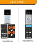 Front and back view of Ring Video Doorbell and Ring Video Doorbell 2 for Universal 18V 800mA Doorbell Transformer Power Adapter