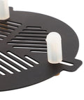 Close-up of aluminum alloy Three-Pattern Bahtinov Focusing Mask for Telescopes with mounting slots, fits 63 to 89mm scopes.