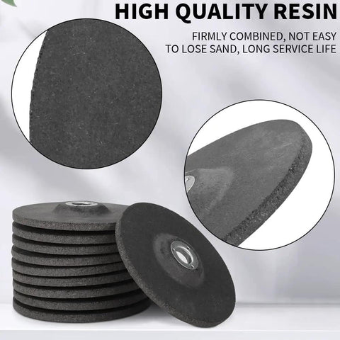 Built Like A Rock 3 Inch Depressed Center Grinding Wheels 10 Pack Type 27 Angle Grinder Discs With 3 8 Inch Arbor stacked showing high quality resin construction.