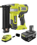 Badass Cordless 18 Volt Brad Nailer With Battery And Charger, No Compressor Required, compact design and battery pack included.
