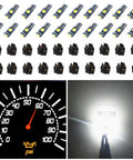 White T5 74 LED Bulb Dash Lights With PC74 Twist Socket Dimmable For Car Instrument Panel Maps And Dome Lighting Ultra Bright 100lm 12V Long Lasting Lighting Upgrade, T5 74 bulb and twist socket set