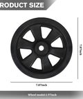 Front view of Sandfren 8-inch trailer jack caster wheel, black with central bolt hole.