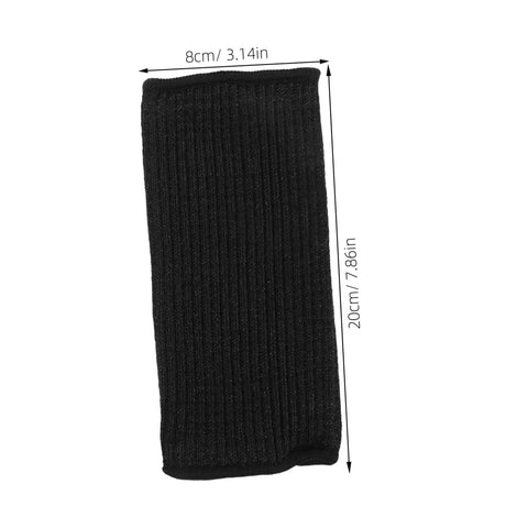 Ready For The Grind Heavy Duty Gardening Arm Sleeves Cut Resistant And Abrasion Proof shown in black color with dimensions for forearm protection.