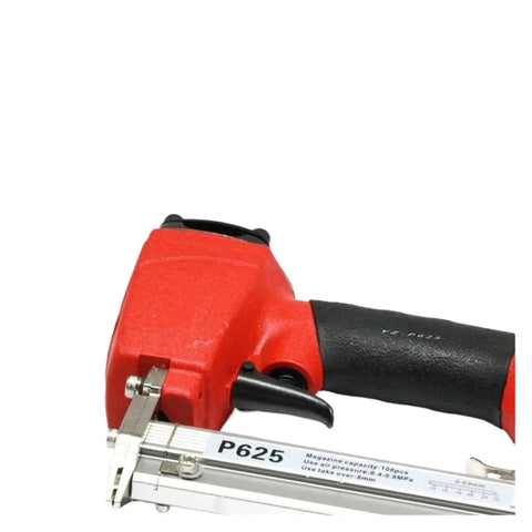 Hella Reliable Oil Free Pneumatic Staple Gun And Kickass Finish Nailer Built Tough with ergonomic grip and magazine details.