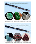 Five Pack Mohs Hardness Tester Kit With Crystal Tips For Quick Mineral Identification And Jewelry Gem Testing 5 To 9 Scratch Scale Pro Grade Industrial Tool For Jade Quartz Topaz And More. Crystal tip hardness test pen on jade, quartz and gemstone samples.