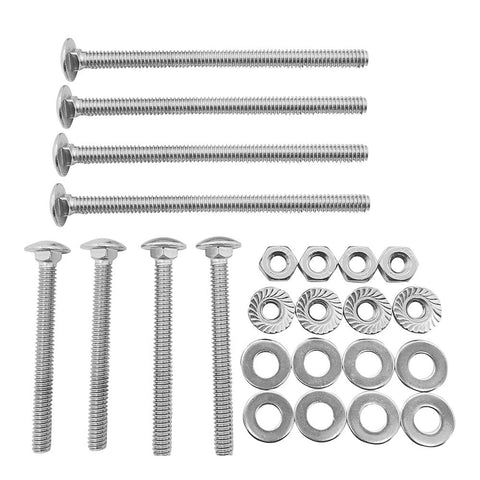 8 Sets Universal Headboard And Footboard Hardware Nuts And Bolts Kit For Furniture Repairs showing bolts and washers