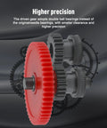 All Metal Dual Gear Upgrade Kit For Direct Drive 3D Printer Extruders with red helical gear close-up