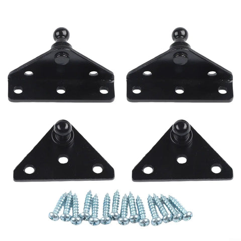 10mm Ball Stud Mounting Bracket Kit For Gas Struts Lift Supports Shocks And Springs 4 Piece Steel Hardware Set With L Type And Flat Brackets Plus Screws