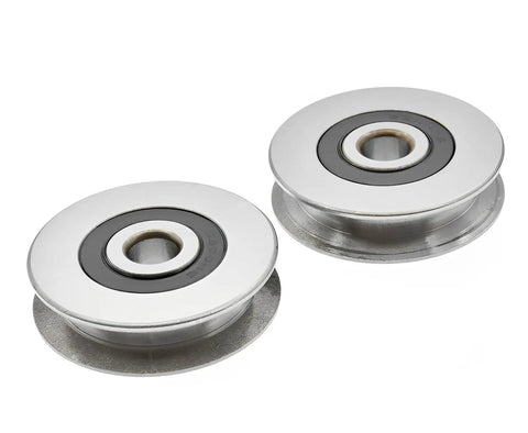 Beefy 2Pcs Stainless Steel Deep U Groove Pulley 8mm Inner Dia Wheel Bearings Wire Rope Pulley Bearing Steel Cable Pulley Load Bearing 431Kg For Industry Equipment, two pulleys