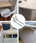 4PCS Triangle Folding Angle Brackets Heavy Duty Shelf Supports For Wall Mounted Benches And Tables Adjustable White 14 Inch