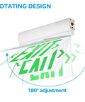 Green LED Edge Lit Emergency Exit Sign With Battery Backup No Fuss UL 924 Double Sided Rotating Acrylic Panel 180° Adjustment