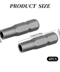 Knockout 4 Pack 1/4 Inch To 4mm Hex Screwdriver Bit Adapter With Solid Magnet And Plug And Play Design, sizes 25mm and 6.35mm shown
