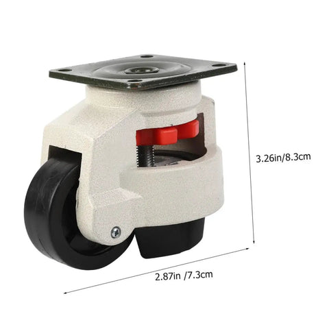 Beefy Heavy Duty Swivel Leveling Casters Wheels Set With Adjustable Feet 4 Pack 60mm Flat Plate Industrial Workbench Castors For Rolling Equipment And Furniture, Tough Mobility For Heavy Benches And Machinery., 60mm caster with black wheel and adjustable leveling foot