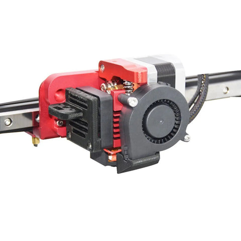 Close-up of X Axis Linear Rails Direct Drive Extruder Backplane Upgrade Kit for Ender 3 and CR10 with metal bracket.