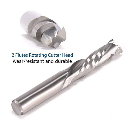 HOZLY 1/8 in shank carbide end mills, 2-flute up/down-cut spiral router bits, pack of 5