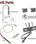 Digital With LCD Display Thermostat Kit For Pellet Grill Smoker Austin XL Replacement Parts with probes and ignition hot rod
