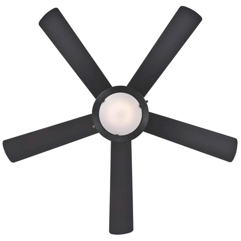 Comet Indoor 52 Inch Ceiling Fan With Light In Matte Black Reversible Black And Black Marble Blades 16 Watt Dimmable LED Light Kit With Frosted Glass Ideal For Great Rooms Up To 400 Sq Ft Transitional Modern Style fan top view