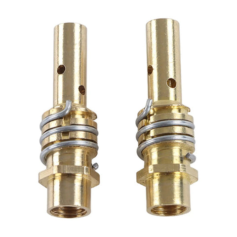 Copper Welding Torch Consumables Set With Protection Nozzle, Contact Tip, and Connecting Kit for MIG Welders - close-up of connectors