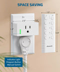 Long Range Remote Control Outlet Kit With 5 Outlets And 2 Remotes, No Interference Strong Signal, Plug diagram and remote size