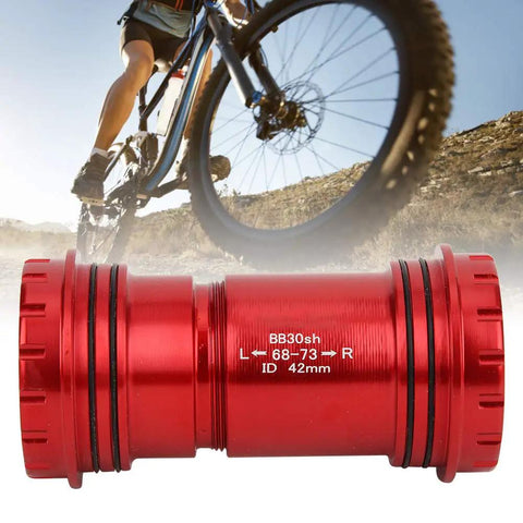 Screw In Threaded BB30 Bottom Bracket For 24 By 24mm Cranksets With 42mm Frame Shell Red Alloy Construction Durable Aluminum