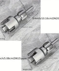 2pc Dual Function Pipe Threader Tool Set For Pvc Pipe 1/2 Inch 3/4 Inch And 1 Inch Die Compatible With Electric Drill For Home Plumbing Repairs Silver Finish showing sizes and weight of each die.