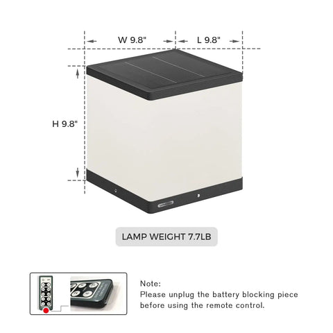 Dimensions of Outdoor Solar Post Cap Light With Warm 3000K LED IP54 Waterproof Energy Saving 9.8 Inches Ideal For Fence Deck