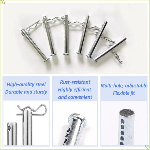 Six Pack Built Tough Heavy Duty Adjustable Multi Hole Eye Pins Clevis Pins Fasteners With R Clip For Farming Equipment