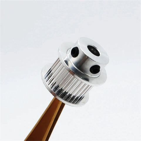 Cool 2:1 Timing Pulley Kit With 16 Tooth And 32 Gear Wheels Plus 6mm Belt Width Perfect For Smooth Machine Motion Control And High-Speed Projects Using Standard 2mm Pitch Gt2 Belts With Multi Bore Options, silver aluminum pulley