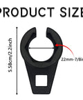 O2 Oxygen Sensor Socket Wrench With Offset Six Point Design for Side Wire Gate Access displayed with size measurements