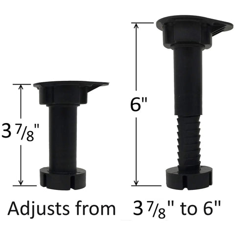 Heavy Duty Cabinet Leveler Legs 12 Pack, 330 Lb Per Leg, Adjustable Height From Three And Seven Eighths Inches To Six Inches