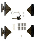 Beefy Heavy Duty Gate Frame Kit And Hardware For Wooden Fences And Driveways Including 90 Degree Right Angle Hinges Gate Latch Corner Braces And Shed Door Deck Gate Support Zinc Plated Powder Coated Weatherproof And Rust Proof For Outdoor Use visible